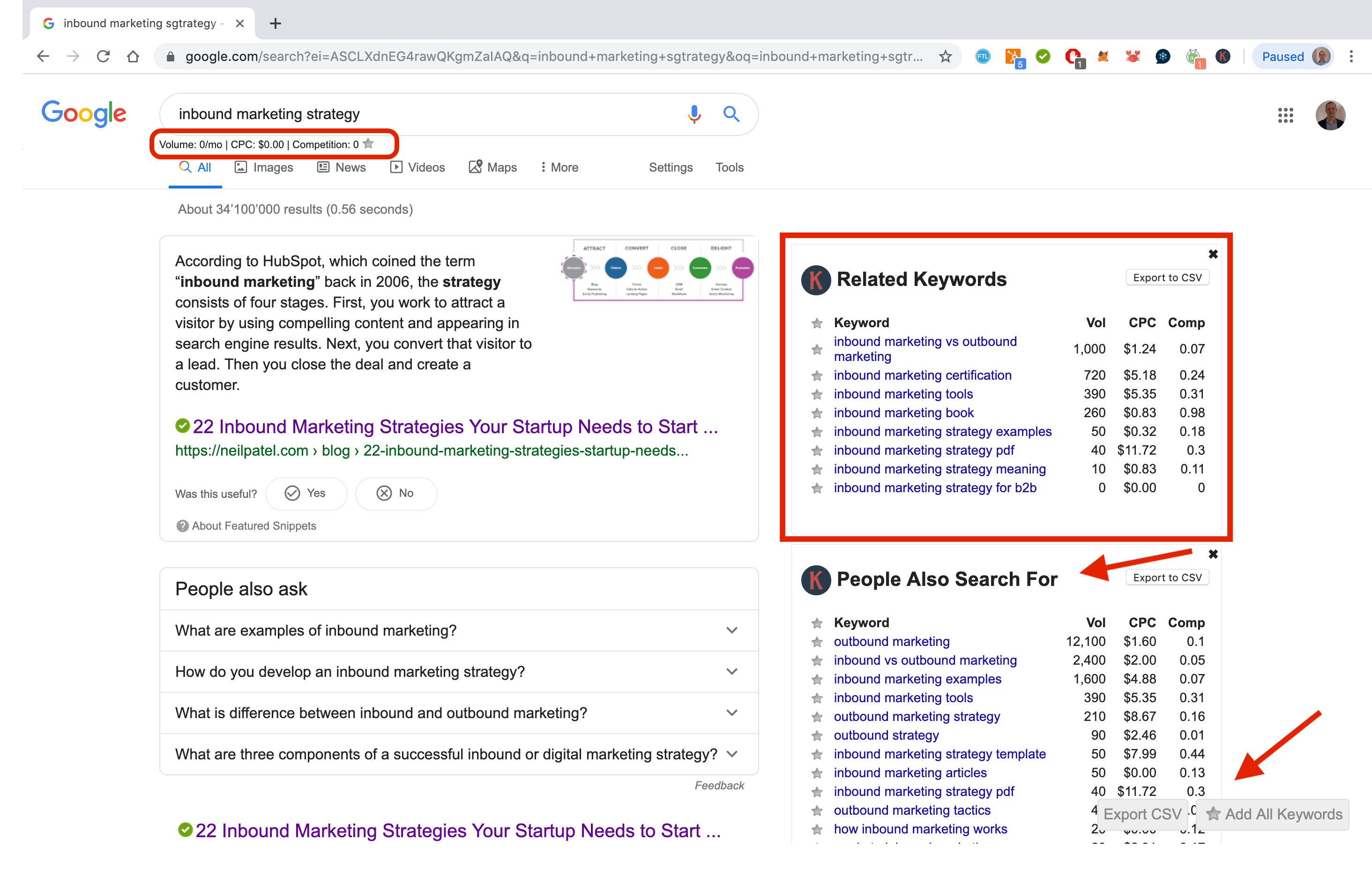 Keywords everywhere